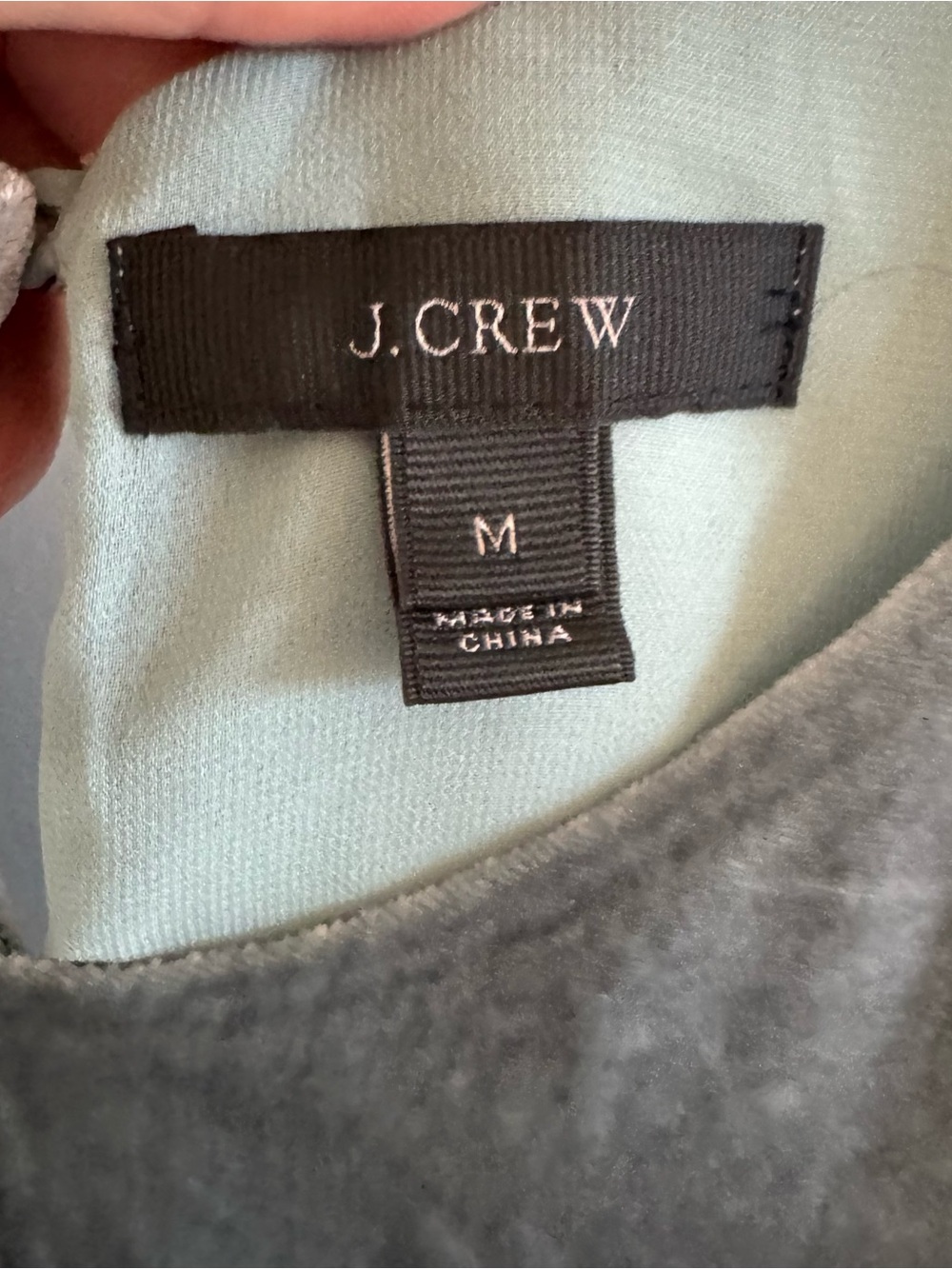 J. Crew Velvet Scoop Neck Tank in Slate Blue - Picture 2 of 3
